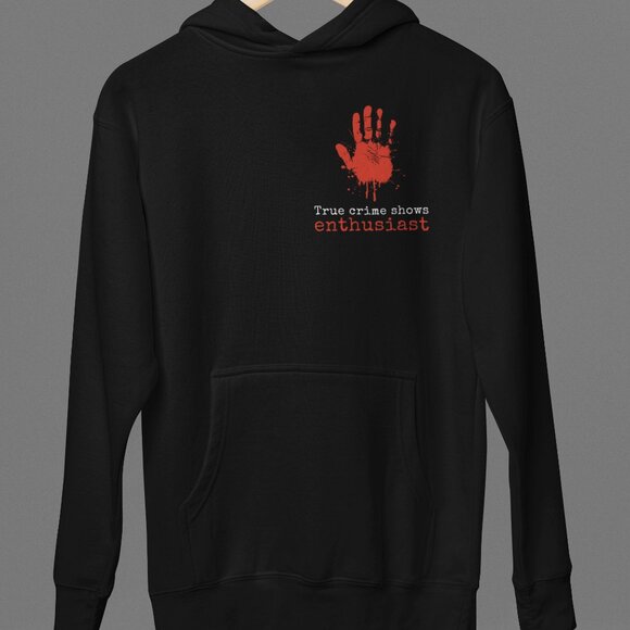 Handcrafted True Crime Shows Enthusiast Police Do Not Cross Front Back Hoodie - Picture 3 of 4